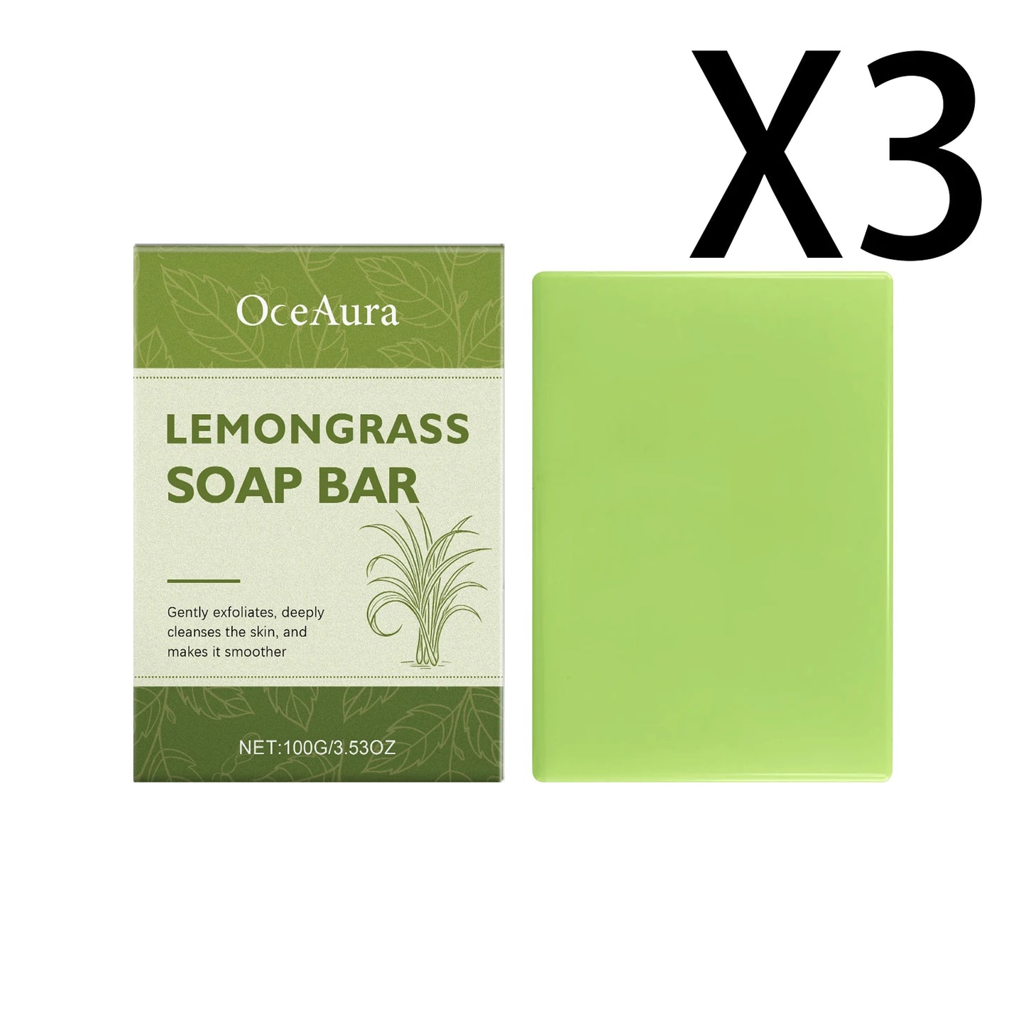 OceAura Lemongrass Exfoliating Soap – Cleanse & Nourish 100g