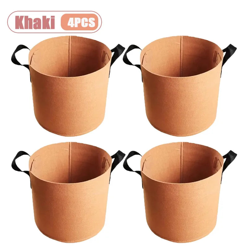 Nonwoven Fabric Grow Bags – Felt Plant Pots with Handles (1–4 Pack)