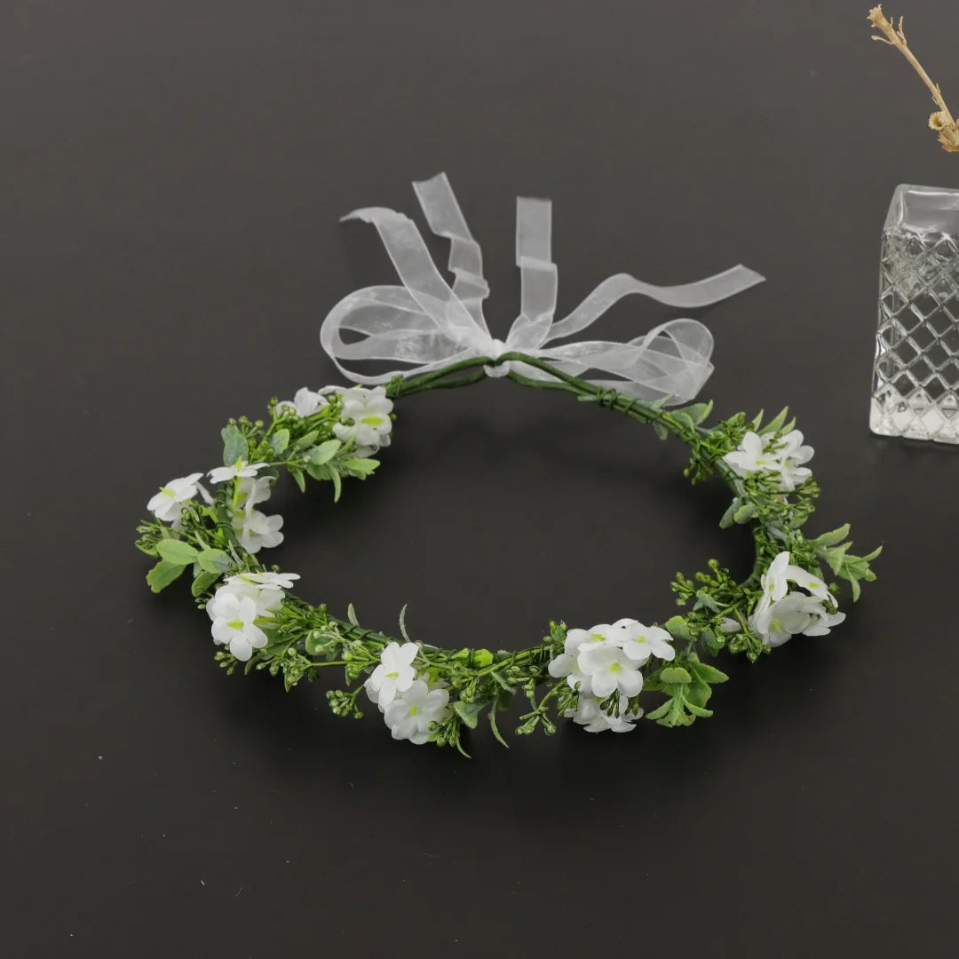 Bohemian Wreath Imitation Flower Hairband Women Fashion Wedding Hair