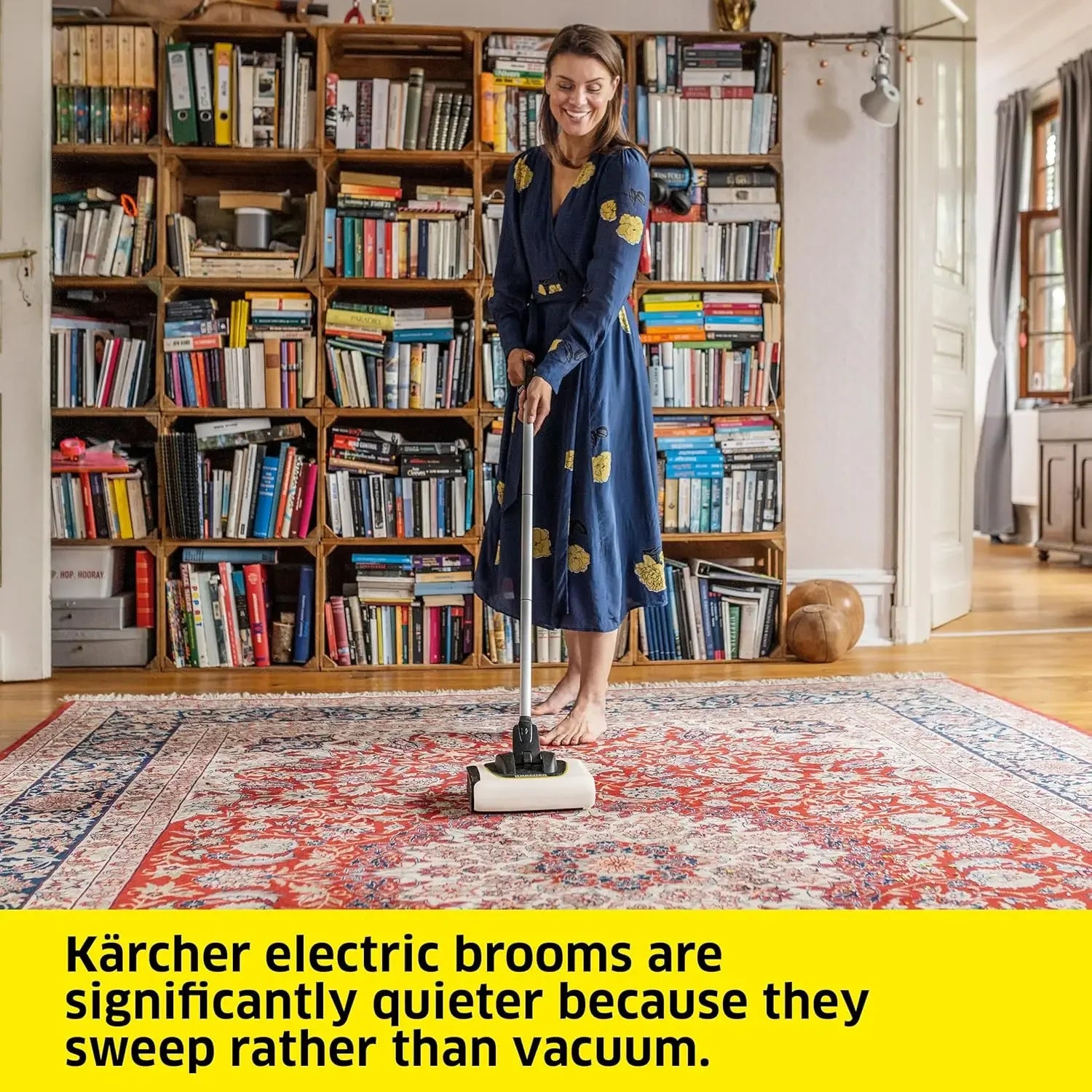 Electric Floor Sweeper for Carpets, Hardwood & Tiles - Lightweight Cordless Broom for Hair, Dirt & Dust Peaceful Pleasures Health and Wellness