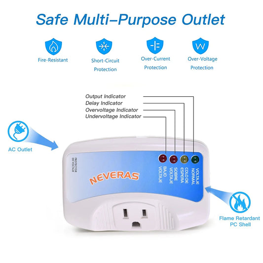Single Outlet Voltage & Surge Protector – 120V Wall Plug, 1440W Voltage Surge Protector Peaceful Pleasures Health and Wellness Default Title