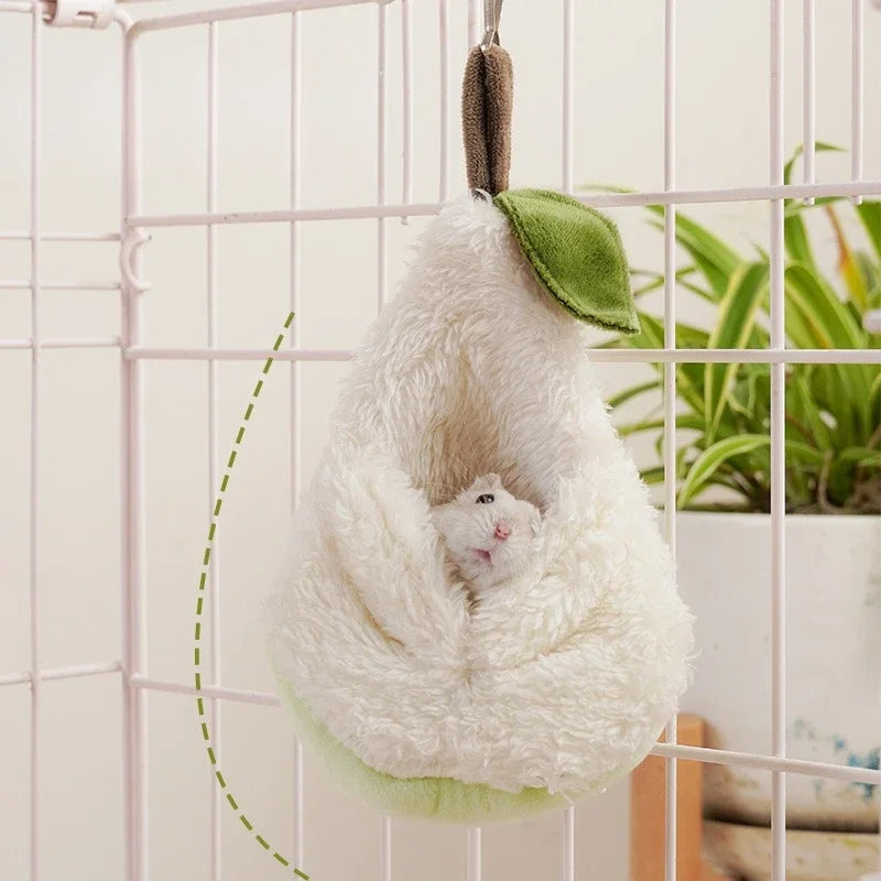 Plush Hamster Hammock Nest – Warm Bed for Small Pets & Parrots