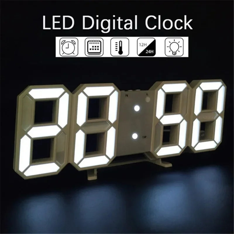 Electronic Digital Wall Clock Living Room Bedroom Decoration Decor Watches Home and Decoration Led Modern Alarm Interior Desk Peaceful Pleasures Health and Wellness