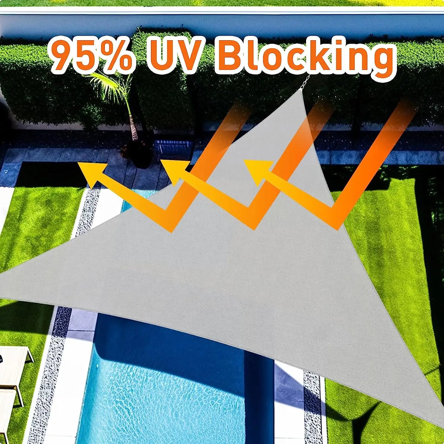 Triangle Sun Shade Sail 98% UV Block Waterproof Canopy Outdoor