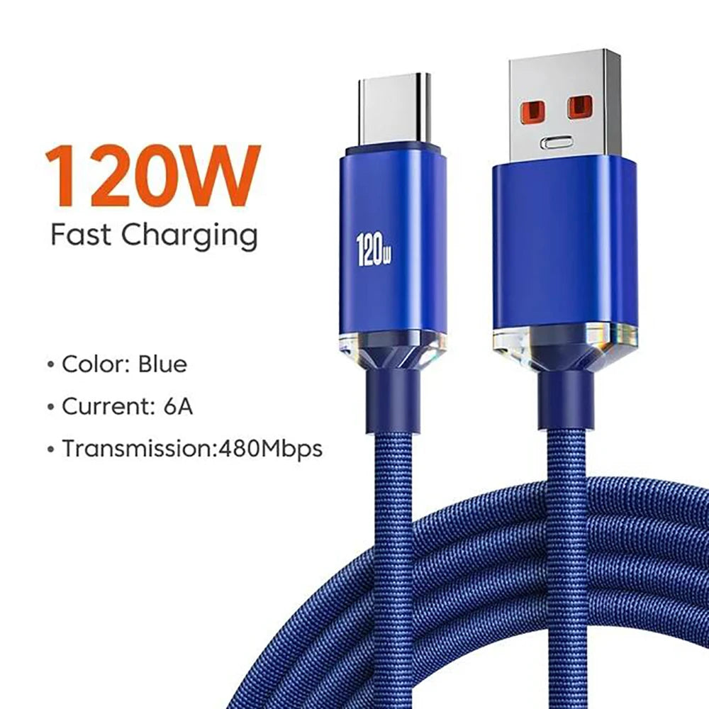 120W USB-C Fast Charging Cable | Nylon Braided 0.25M 1M 2M