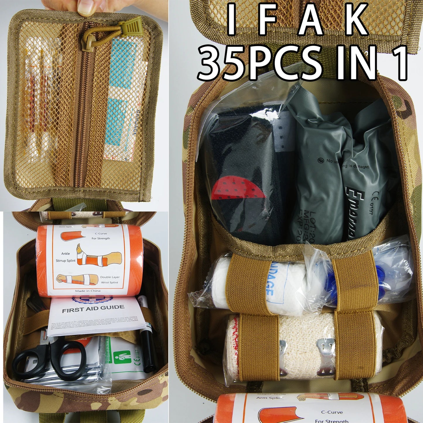 First Aid Kit Pouch Supplied full set Molle To Configure Survival kit Outdoor Emergency Kit Trauma Outdoor Gear IFAK EMT Peaceful Pleasures Health and Wellness