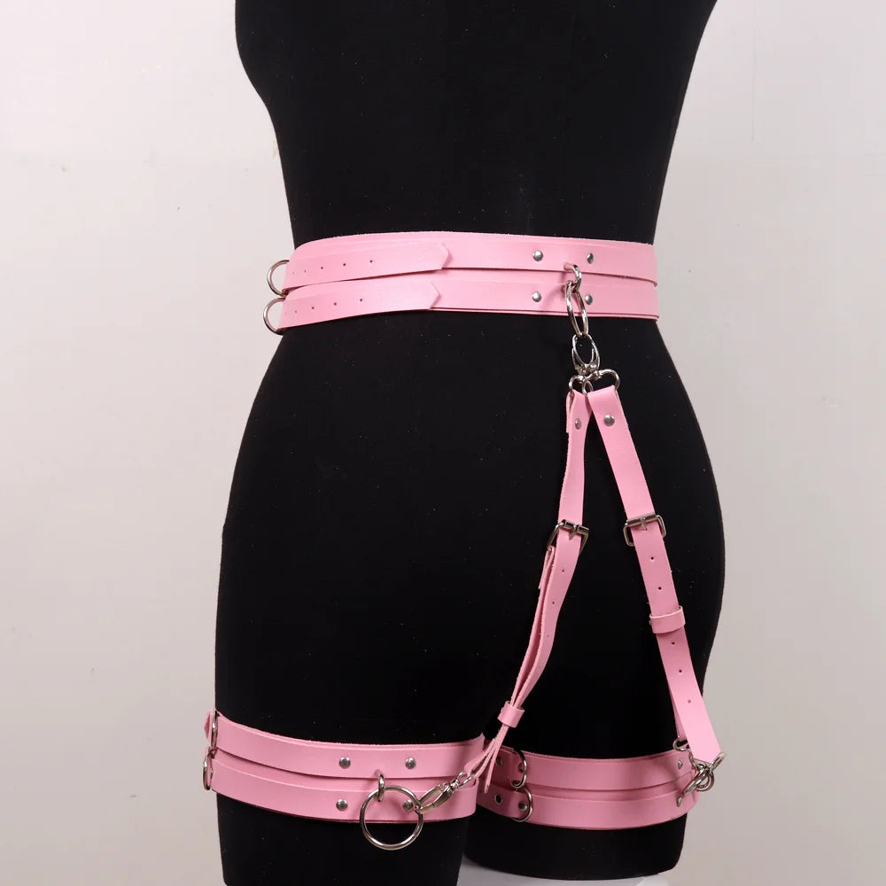 Sexy Garter Leather Harness Women Gothic Lingerie BDSM Bondage Belt