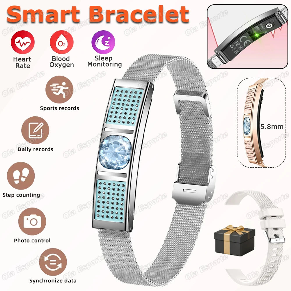 Smart Bracelet For Women With Health and Sleep Monitoring Multiple Exercise Modes,Women's Health Monitoring Smartwatch New HW12 Peaceful Pleasures Health and Wellness SilverMilan