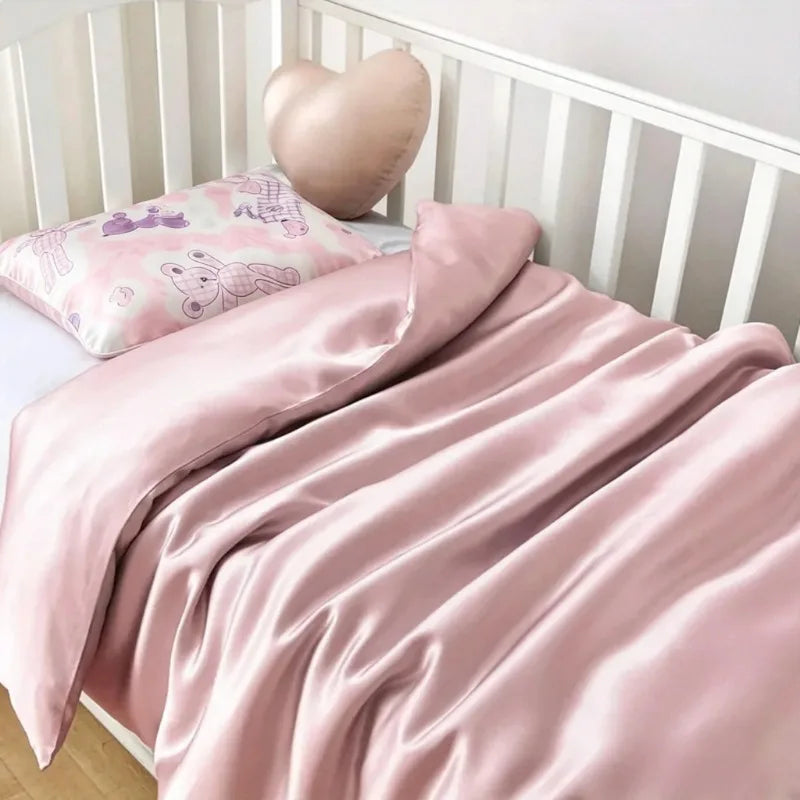 pink Little Bear 100% Pure Mulberry Silk Kids Pillowcase - Envelope closure 19 momme 6A Grade 30*50CM Peaceful Pleasures Health and Wellness
