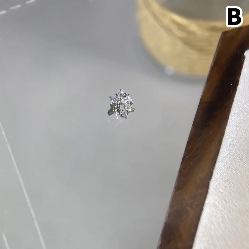 New Butterfly Zircon Rhinestone Nail Accessories Sparkling Bow Tie Chain Luxury French Nail Decoratio Peaceful Pleasures Health and Wellness B