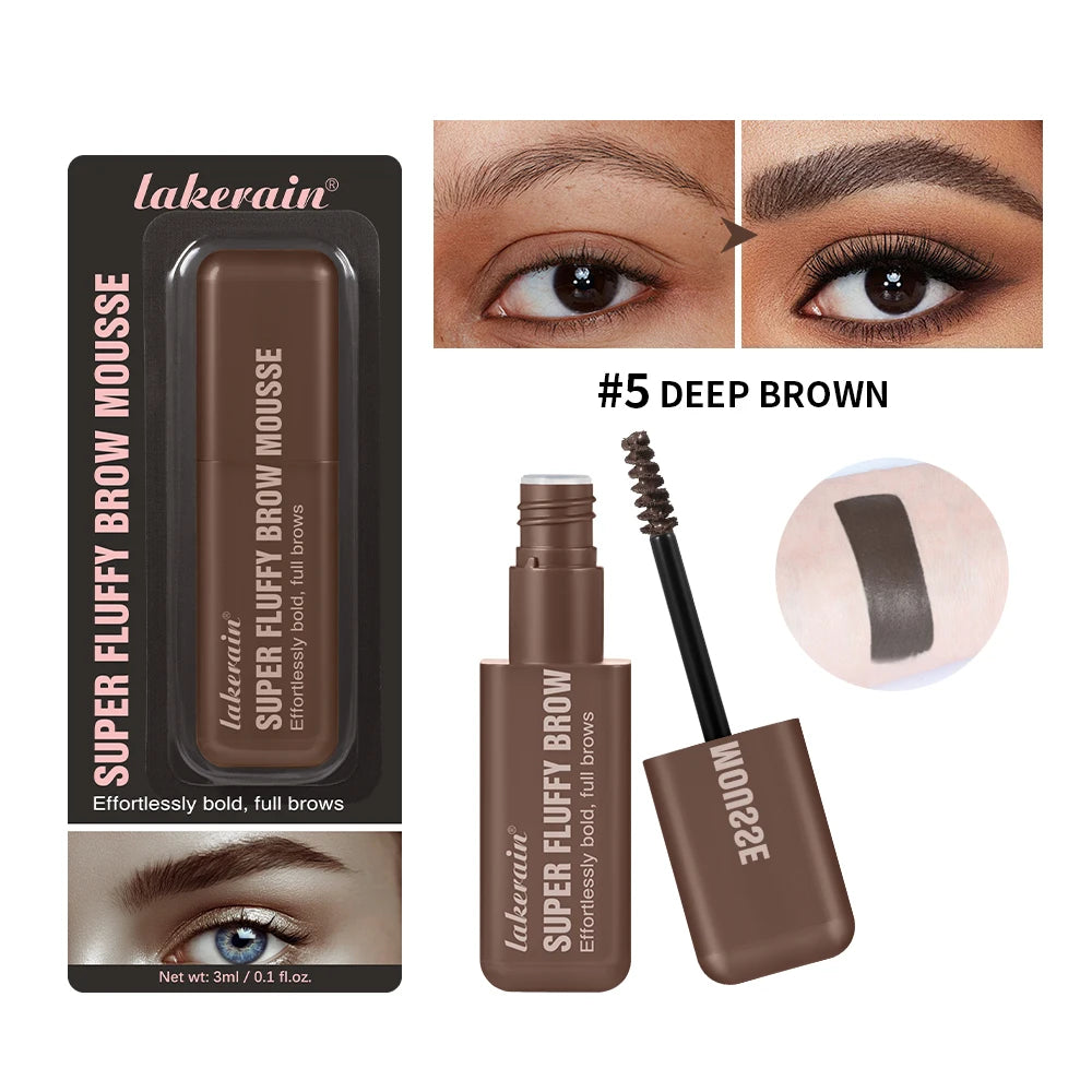 Superfluff Volumizing Brow Mousse Tint for Eyebrows Tinted Brow Gel Brown Long Lasting Waterproof Eyebrow Tattoo Dye Cosmetics Peaceful Pleasures Health and Wellness 5DEEP BROWN