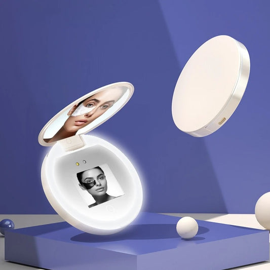UV Mirror Sunscreen Testing Camera with Light Magnification Travel Makeup 3.5in Pocket Size L Pocket Mirror Sunscreen Mirror Peaceful Pleasures Health and Wellness