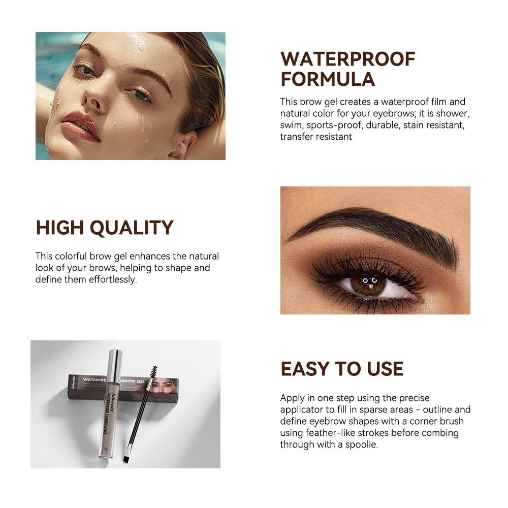 4 Colors Liquid 3D Eyebrow Styling Molding Gel Waterproof Transparent Refreshing Durable Natural Eyebrow Quick-drying Makeup Peaceful Pleasures Health and Wellness