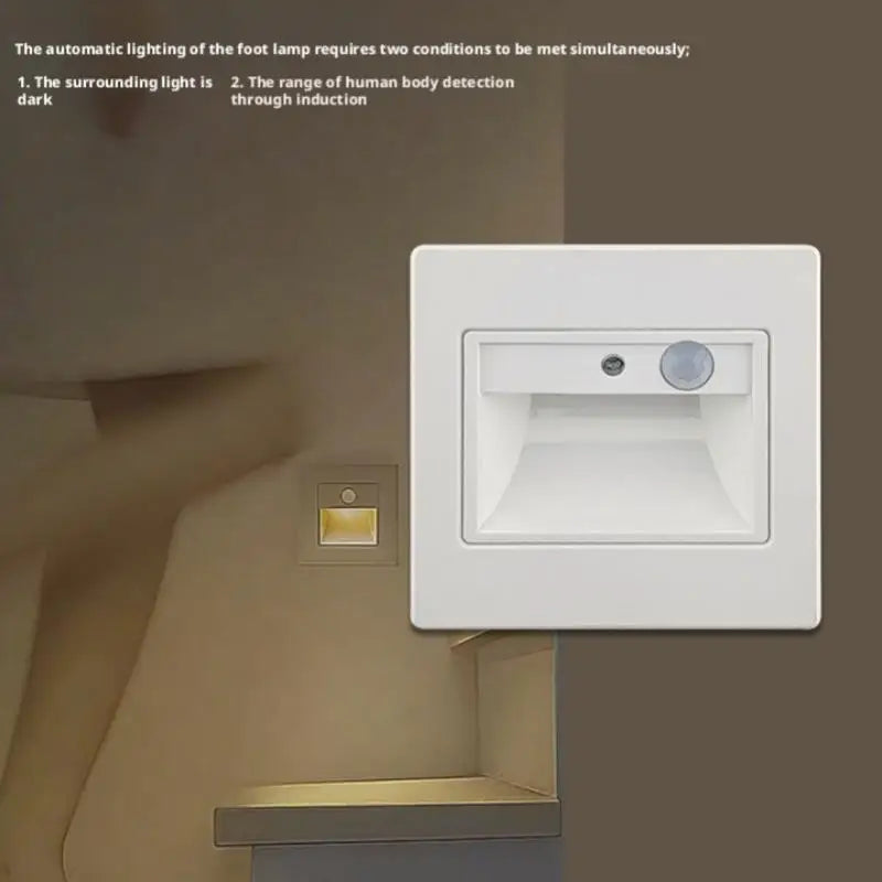 86-Type Recessed LED Night Light with Motion Sensor | Step Light