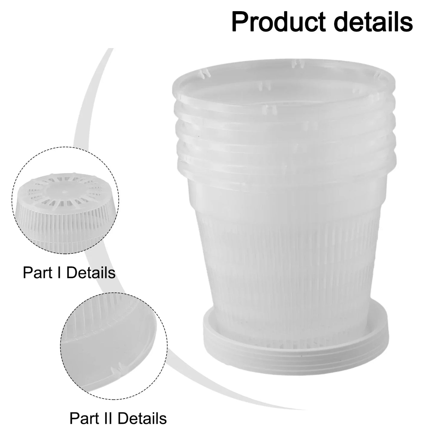5-Pack Clear Orchid Pots with Saucers & Drainage Holes