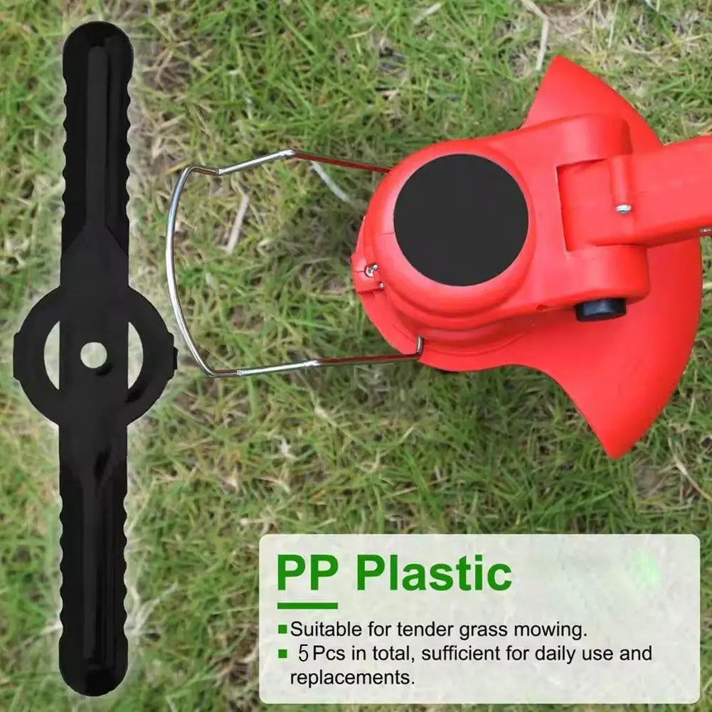 5Pcs Plastic Blade Set Cutter Replacement for Cordless Grass Trimmer Strimmer Garden Tools Peaceful Pleasures Health and Wellness
