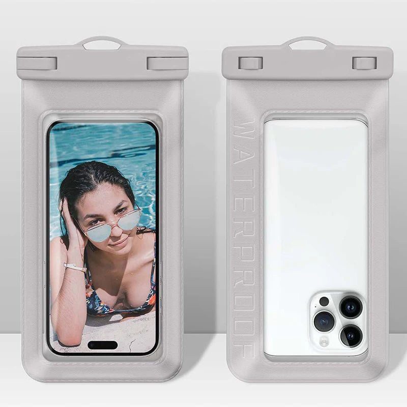 mobile phone waterproof pack phone armbands and pouches waterproof phone pouch for swimming bag phone underwater phone case Peaceful Pleasures Health and Wellness Gray(7 inch)