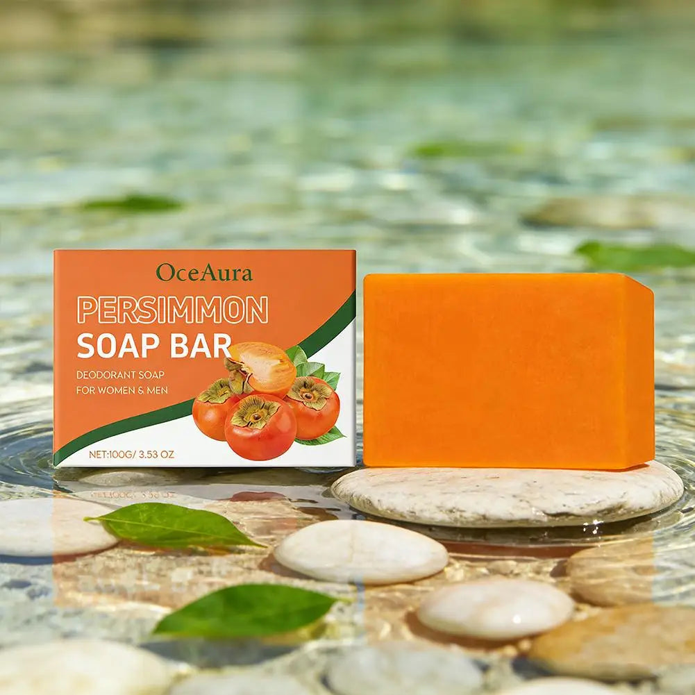 1/2/3cps Gentle Body Soap Bar for Long-Lasting Freshness Daily Cleansing Natural Persimmon Soap for Effective Odor Control Skin Peaceful Pleasures Health and Wellness