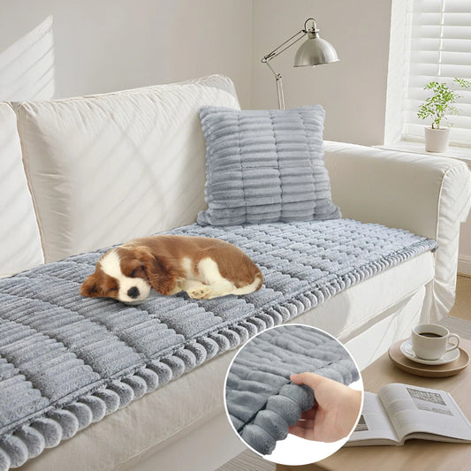 New Corduroy Sofa Towel Winter Warm Thickening Plush Universal Cushion Couch Cover L-shaped Sectional Anti-slip Modern Slipcover Peaceful Pleasures Health and Wellness