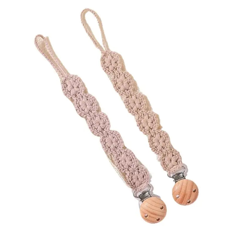 Baby Pacifier Clip Chain Holder 2-Pack – Safe & Soft Strap