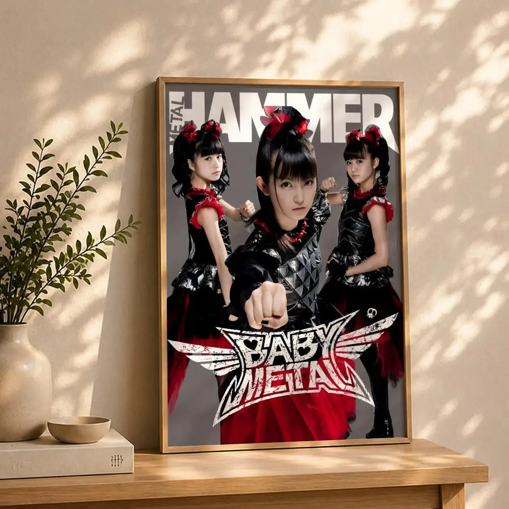 Band B-BABYMETALS Poster HD Self Adhesive Waterproof Wall Art Ideal for Home Office Dorm Bedroom Great Gift Peaceful Pleasures Health and Wellness