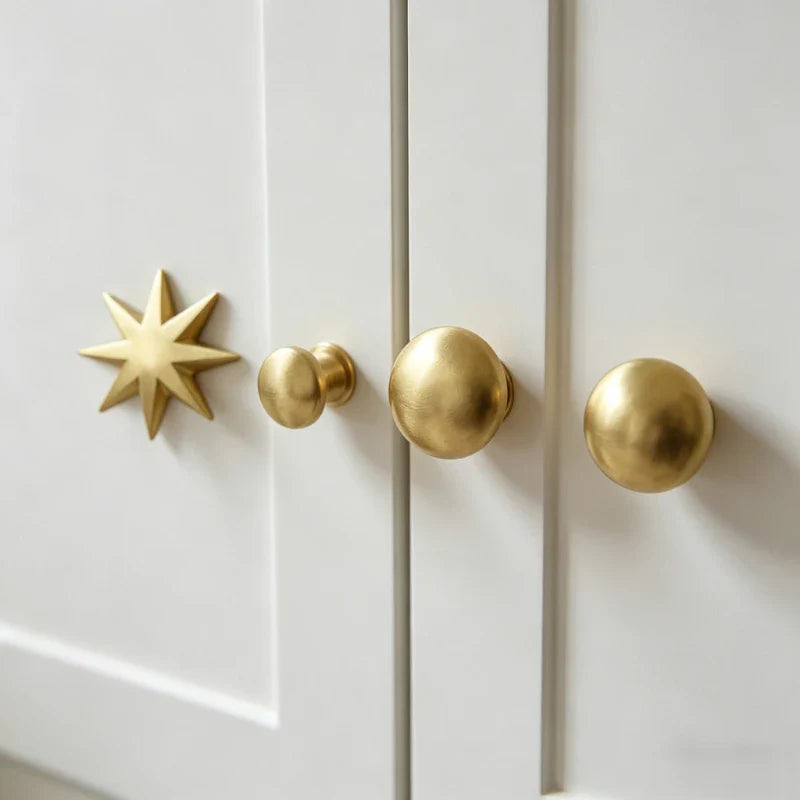 Solid Brass Gold Polka Dot Cabinet Drawer Handle – Luxury