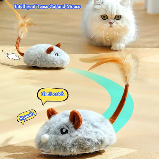 Interactive Electric Plush Mouse Cat Toy – Auto-Moving & Rechargeable Interactive Cat Toy Peaceful Pleasures Health and Wellness
