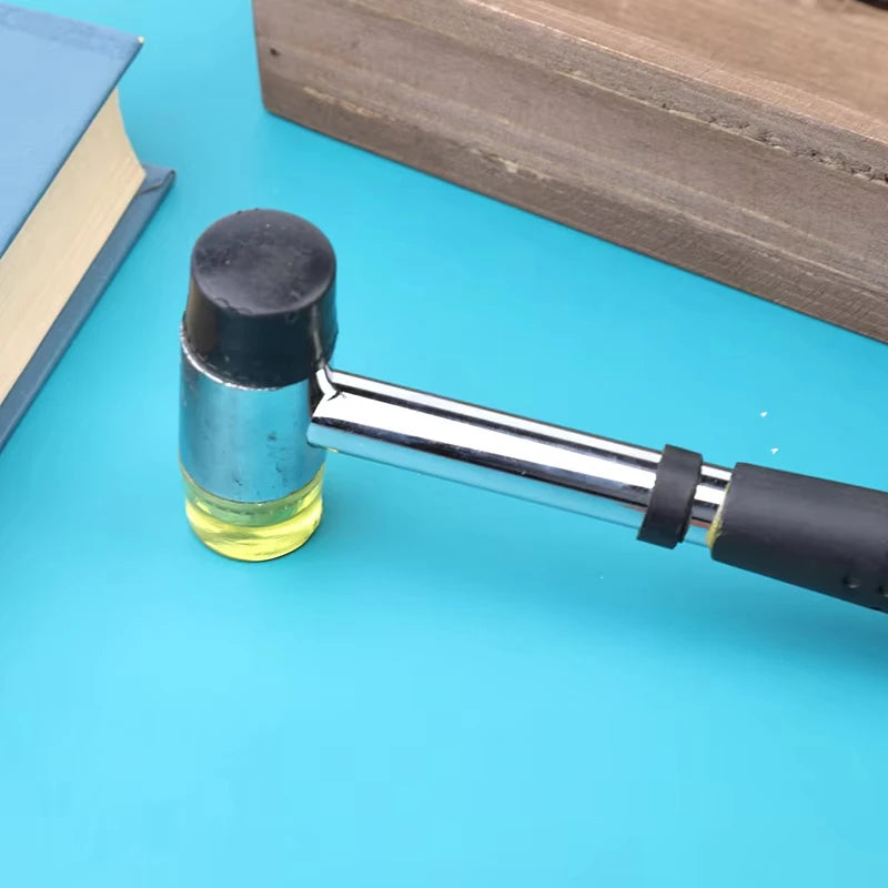 1PC 25mm Double Face Soft Tap Rubber Hammer Multifunctional Hand Tool with Hard Plastic Handle And Non-Slip Grip for Precision W Peaceful Pleasures Health and Wellness