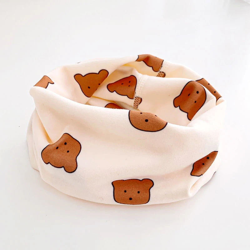 Kids Winter Cotton Neck Scarf | Cute Cartoon Baby Neckerchief