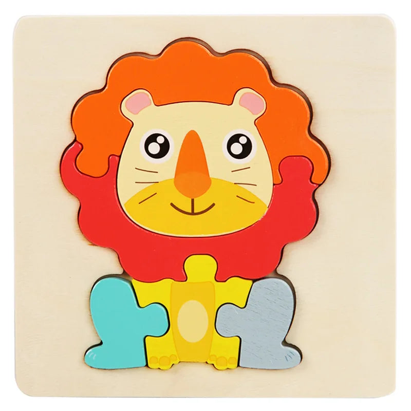 Montessori Wooden Animal Jigsaw Puzzle – Kids Learning Toy