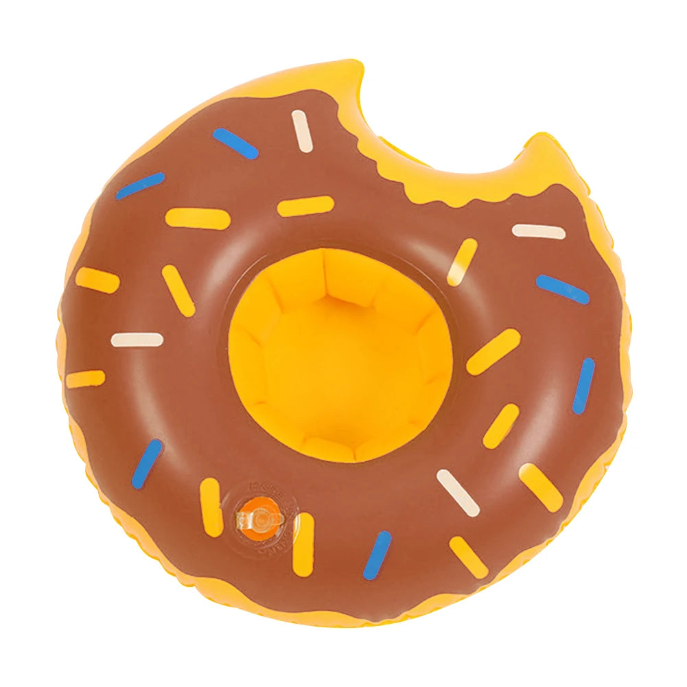 Inflatable Donut Cup Holder Coaster – Pool, Party & Beach Peaceful Pleasures Health and Wellness Brown spain