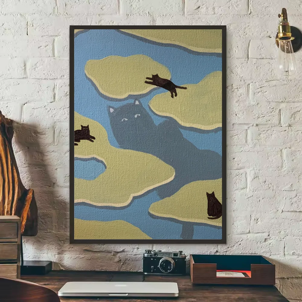 Funny Cute Cat Poster HD Waterproof Wall Art – Home Decor Wall Art Poster Peaceful Pleasures Health and Wellness