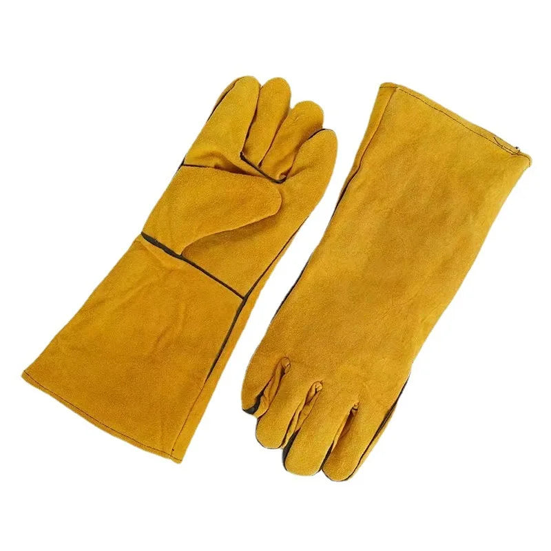 Long Leather Welding Gloves – Double-Layer Heat Resistant