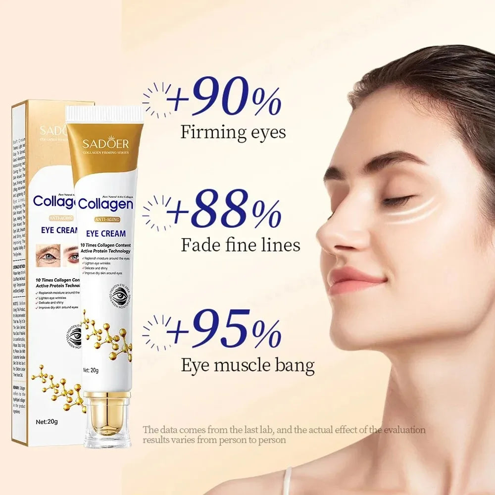 SADOER Collagen Eye Cream skincare Anti Dark Circles Eye Bags Firming Moisturizing skincare Eyes Cream Skin Care for Eyes Peaceful Pleasures Health and Wellness