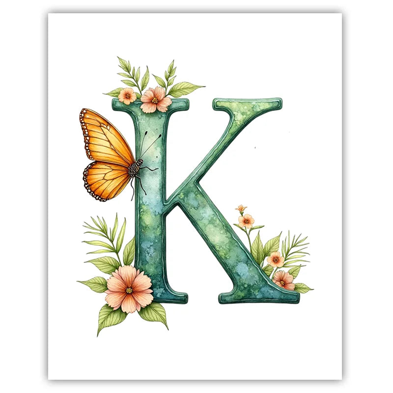 Custom Name Nursery Canvas Wall Art – Animals & Wildflowers