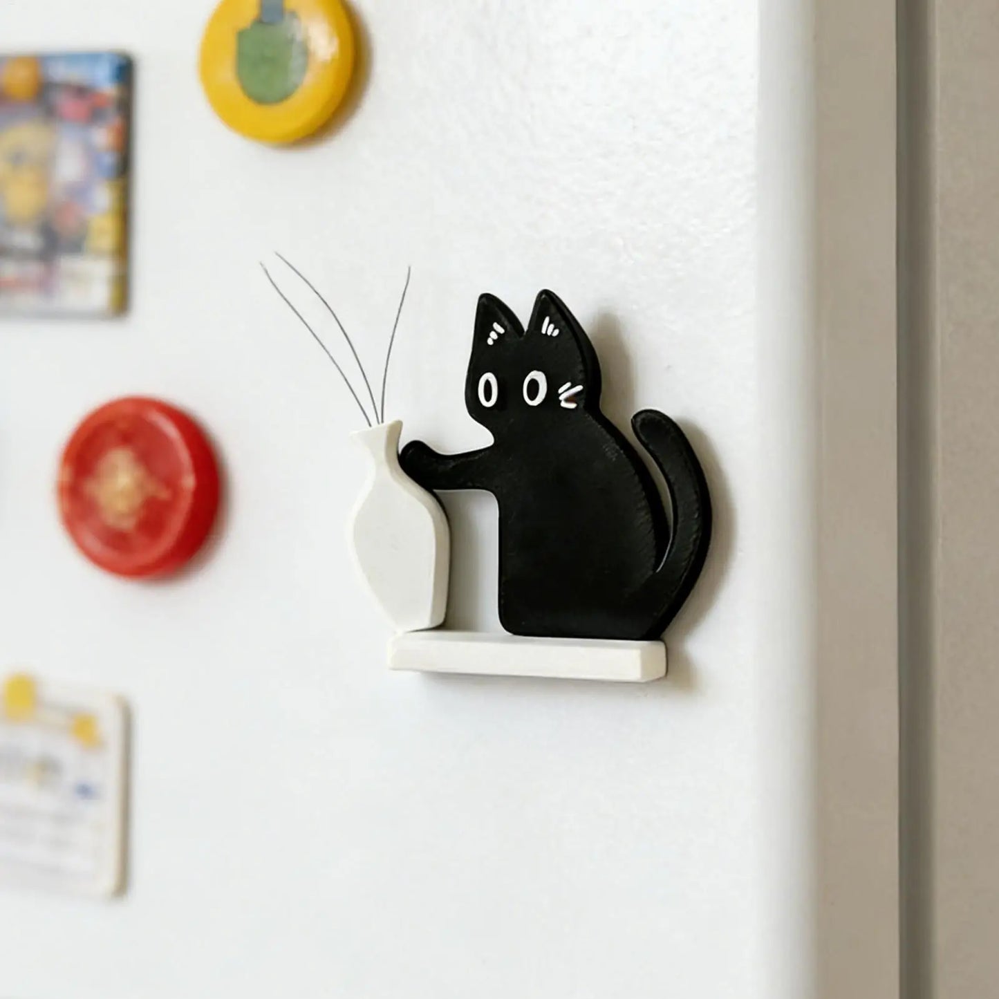 Cat Whisker Refrigerator Magnet Cute Magnetic Holder Kitchen Office Cabinet Decor Keepsake for Notes Maps Photos, Cat Lovers Peaceful Pleasures Health and Wellness