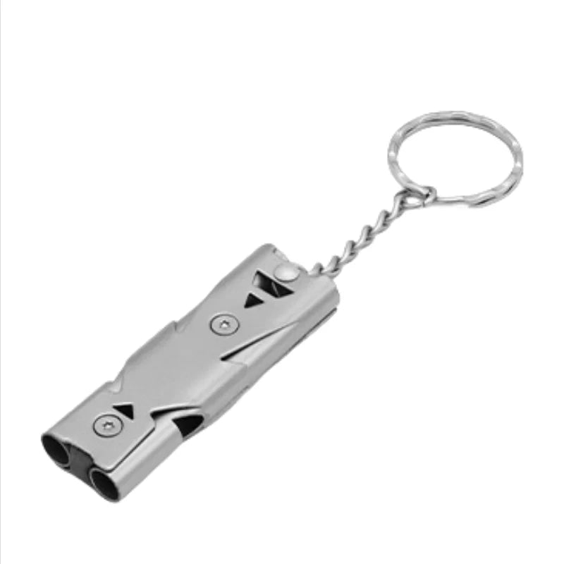 Double Tube Explosive Whistle Outdoor Distress Whistle Stainless Steel High-frequency Earthquake Rescue Whistle Survival Whistle Peaceful Pleasures Health and Wellness