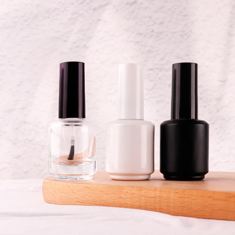 15ml Empty Glass Nail Polish Bottle with Lid & Brush
