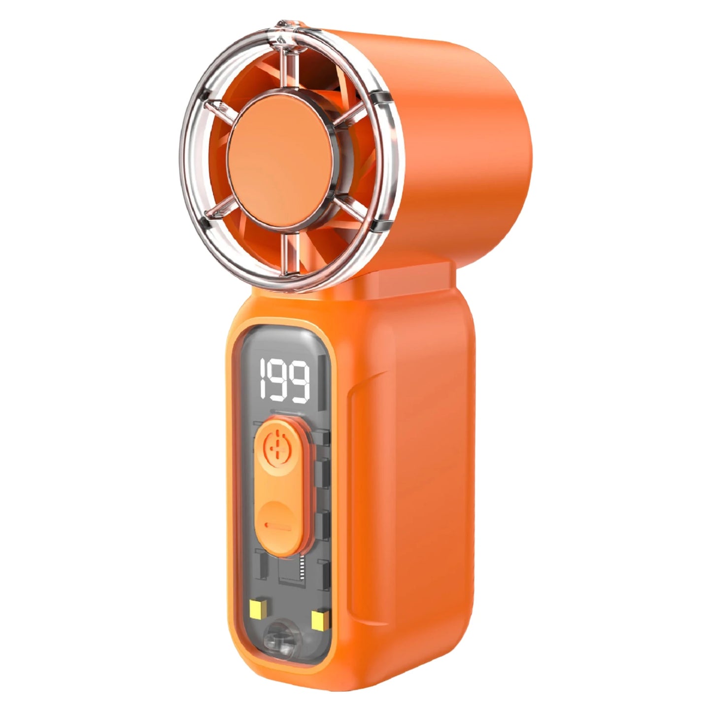 Portable Handheld Turbo Fan 199 Speed Rechargeable Personal Fan Small Pocket Fans for Outdoor Travel Gifts for Women & Men Peaceful Pleasures Health and Wellness Orange