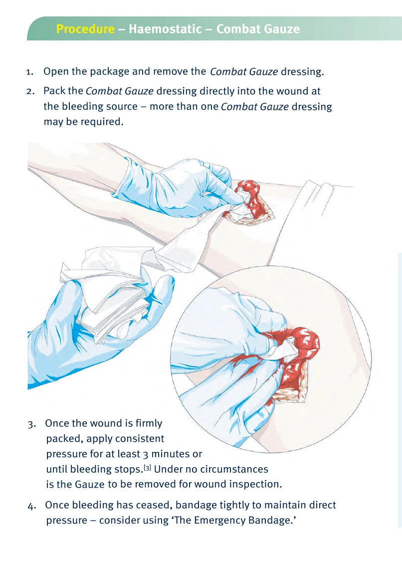 First Aid Compressed Sterile Gauze Roll Emergency Dressing for Wound Care Hemostatic Control Bandage Packed Z-Folded Trauma Kit Peaceful Pleasures Health and Wellness