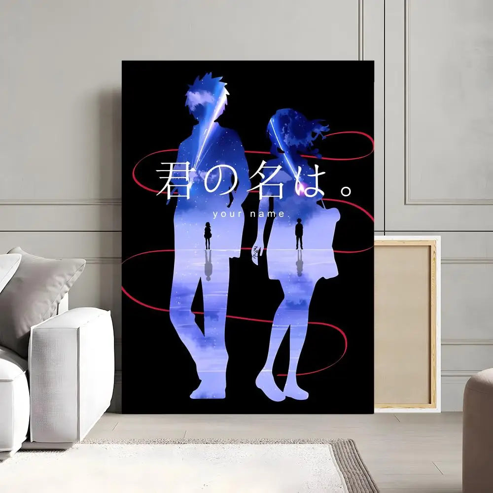 Your Name Anime Canvas Poster | Waterproof Wall Art Decor Anime Canvas Poster Peaceful Pleasures Health and Wellness z17 40x50cm Unframed