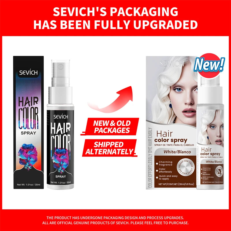 Sevich Hair Color Spray – Temporary Hair & Beard Dye, Long-Lasting, 5 Colors 30ml Peaceful Pleasures Health and Wellness White