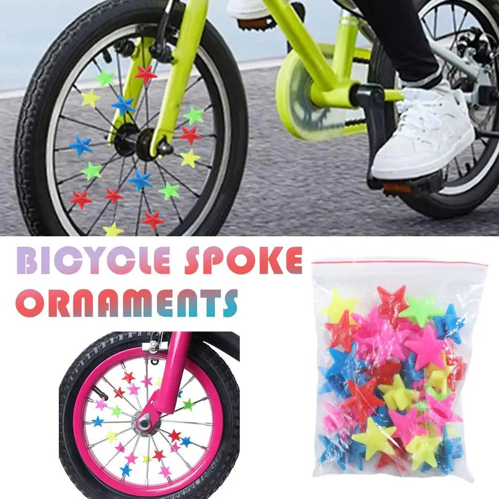 36-Pack Colorful Bike Spoke Beads for Kids – Stars & Hearts