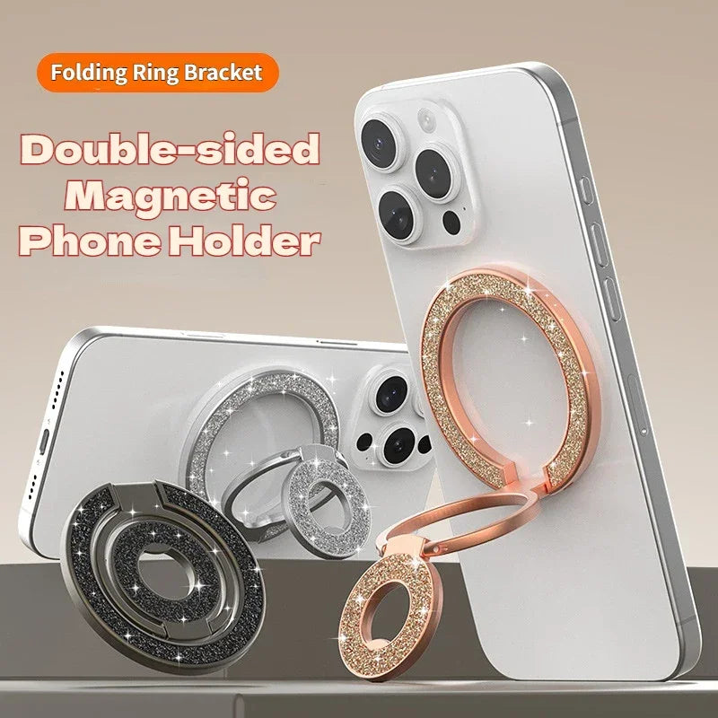 Mobile Phone Strong Magnetic Holder for Magsafe Double-sided Magnet Stand Portable Folding Ring Bracket for Xiaomi iPhone 16 15 Peaceful Pleasures Health and Wellness