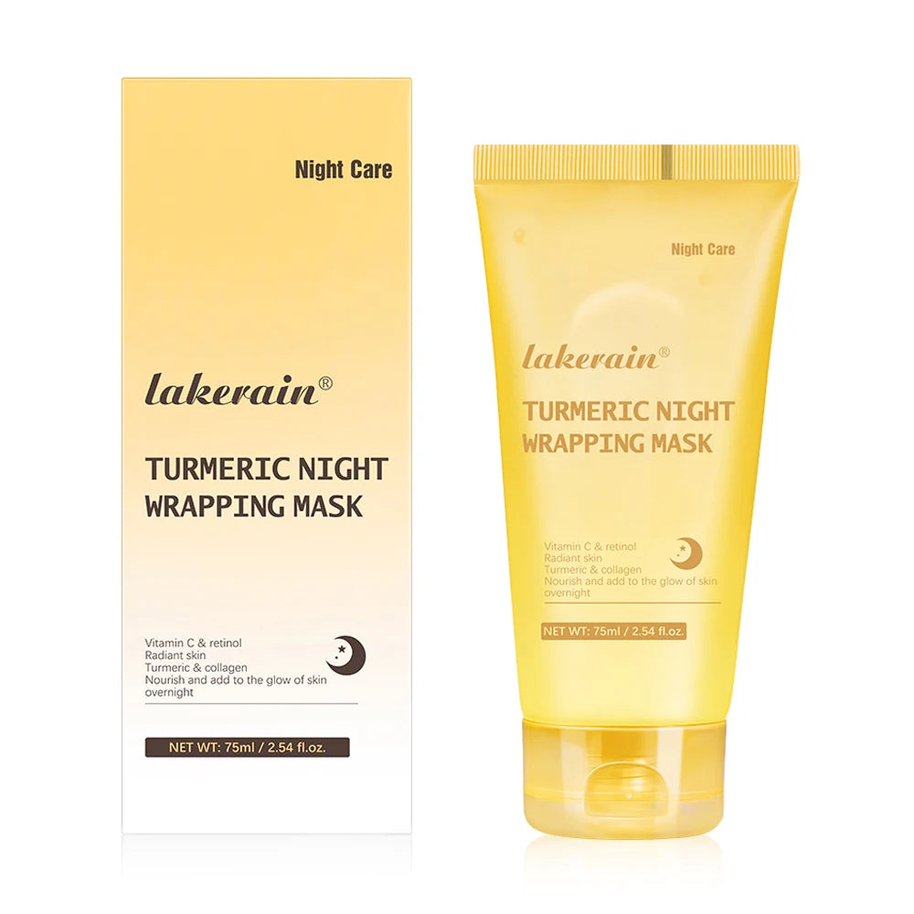 Peelable Effect Turmeric Night Wrapping Mask Smooths Roughness Skin Radiance Elasticity Moisturizing Brightening Face Mask Peaceful Pleasures Health and Wellness 1pcs
