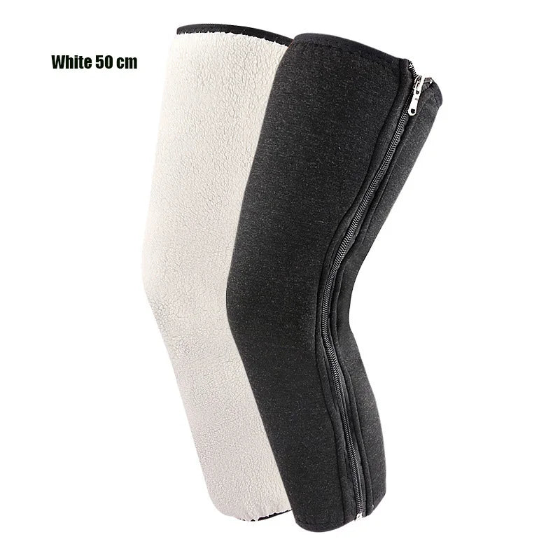 Winter Wool Knee Sleeves for Women & Seniors | Zipper Warmth