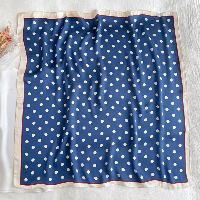 Square Scarf Women Polka Dot Square Scarf Silk Like Lightweight Fashion Shawl Wrap Hijab Bandana Hair Accessory Gift Peaceful Pleasures Health and Wellness