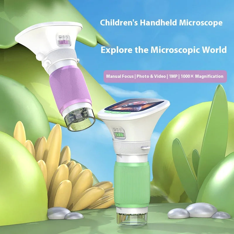 Handheld Microscope with 2.4-Inch High-Definition Screen, Rotating Focus, High Magnification Photography, Scientific Instrument Peaceful Pleasures Health and Wellness