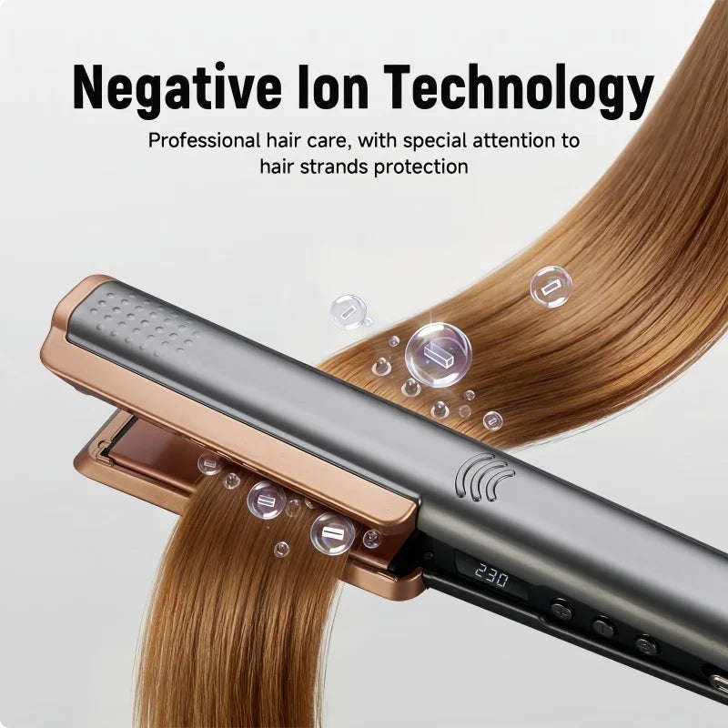 Ceramic Electric Digital Display Hair Straightener Brush Flat Iron for Dry & Wet Use Household & Hotel Use Peaceful Pleasures Health and Wellness