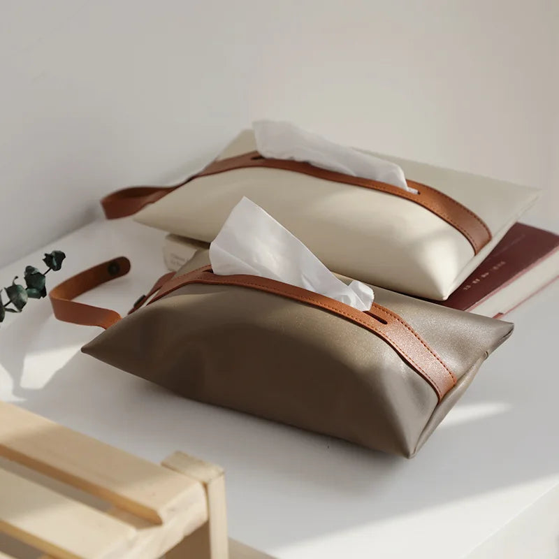 Leather Car Tissue Box Holder – Hanging Decorative Cover Car Tissue Box Cover Peaceful Pleasures Health and Wellness
